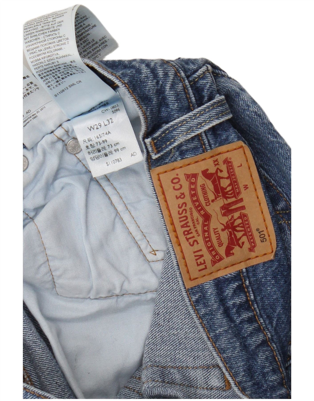 Levi's Herren 501 Straight Jeans W29 L32 Blaue Baumwolle