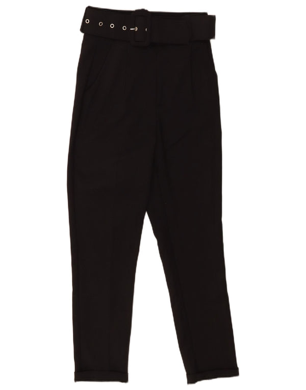 Karol Damen-Freizeithose mit hoher Taille, schmaler Passform, XS, W26, L25, Schwarz, Polyester