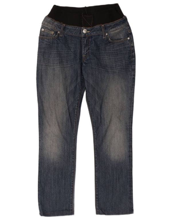 Guess Damen Straight Jeans W24 L28 Blauer Farbblock