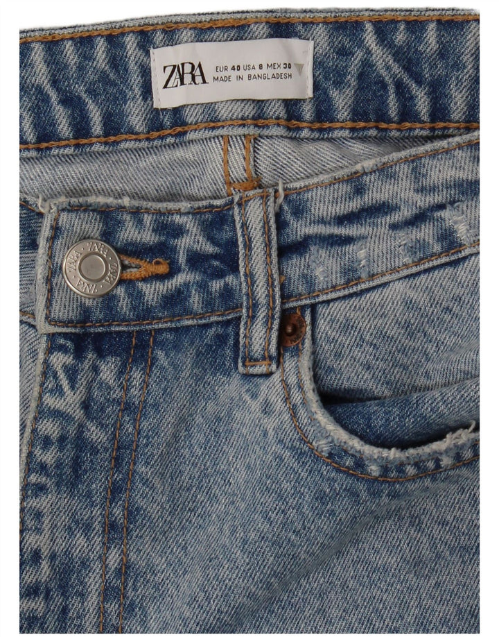 Zara Damen Distressed Tapered Jeans EU 40 Medium W30 L28 Blau