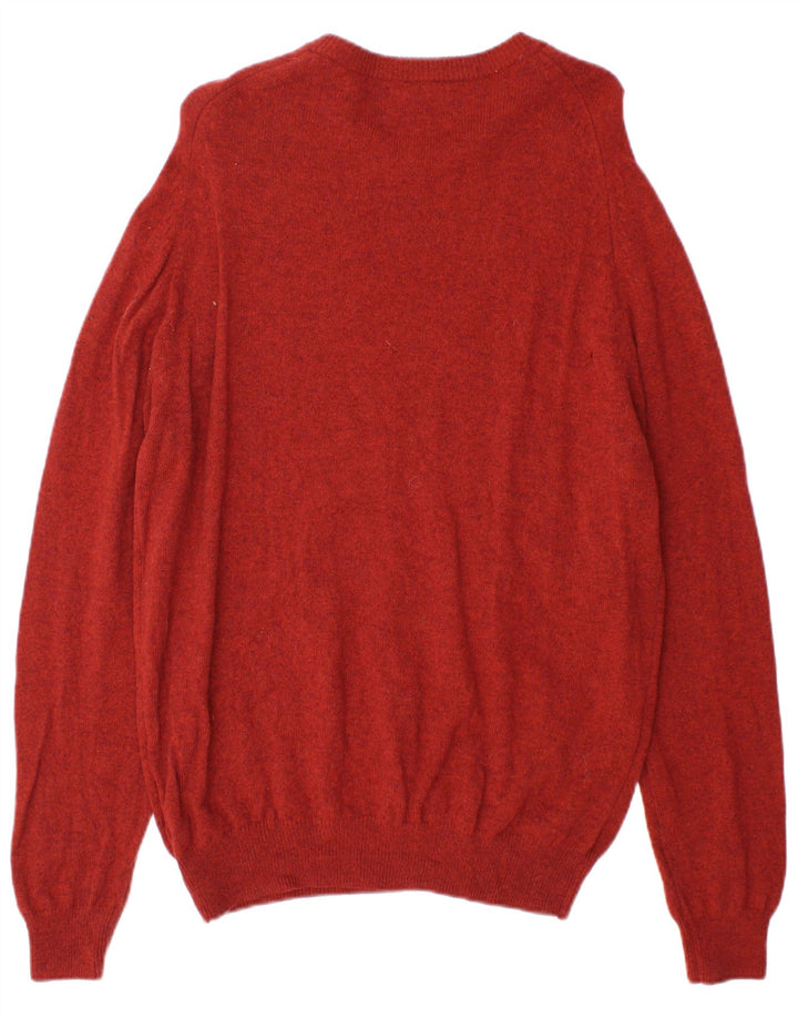Marks & Spencer Herren-Pullover mit U-Boot-Ausschnitt, große orangefarbene Wolle
