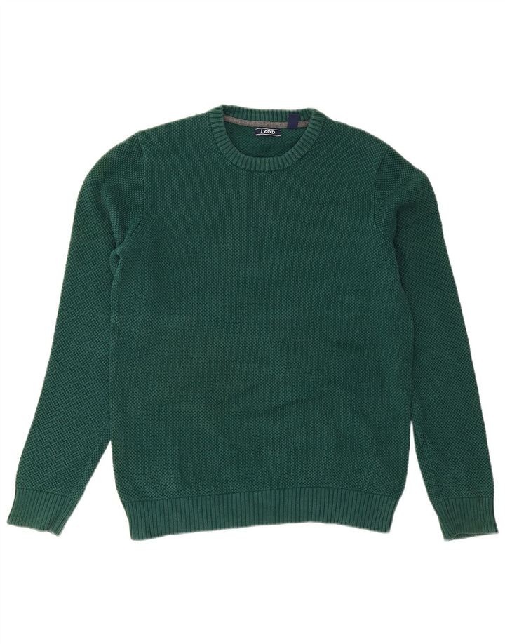 Izod Herren-Pullover mit Rundhalsausschnitt, mittelgrüne Baumwolle