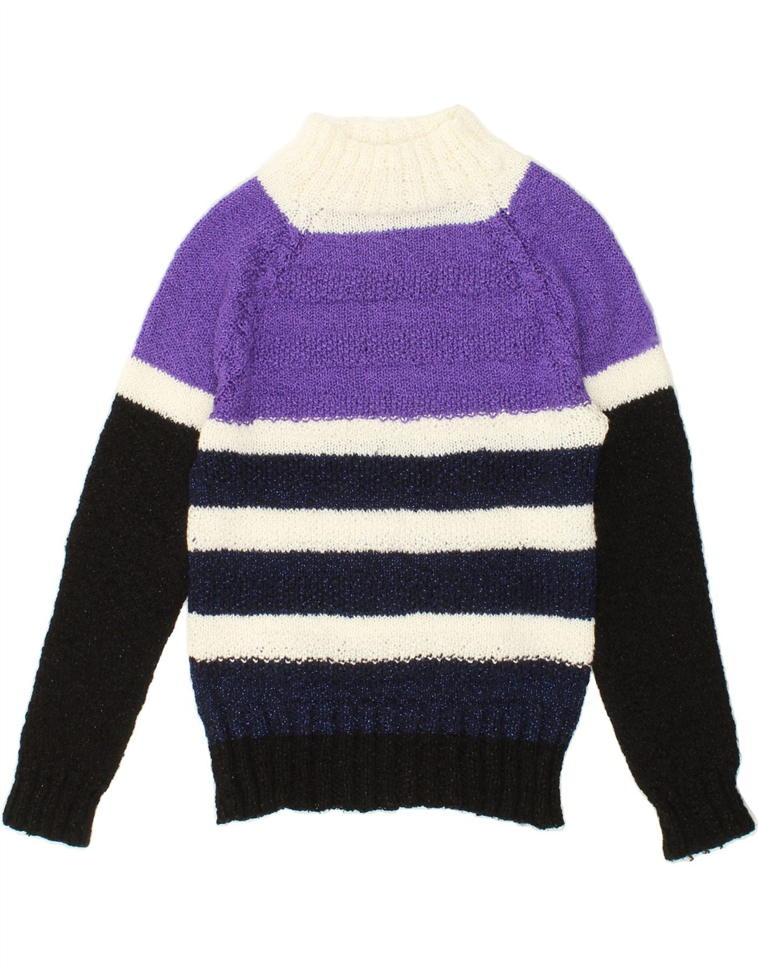 VINTAGE Womens Turtle Neck Jumper Sweater UK 14 Medium Multicoloured Vintage Vintage and Second-Hand Vintage from Messina Hembry 