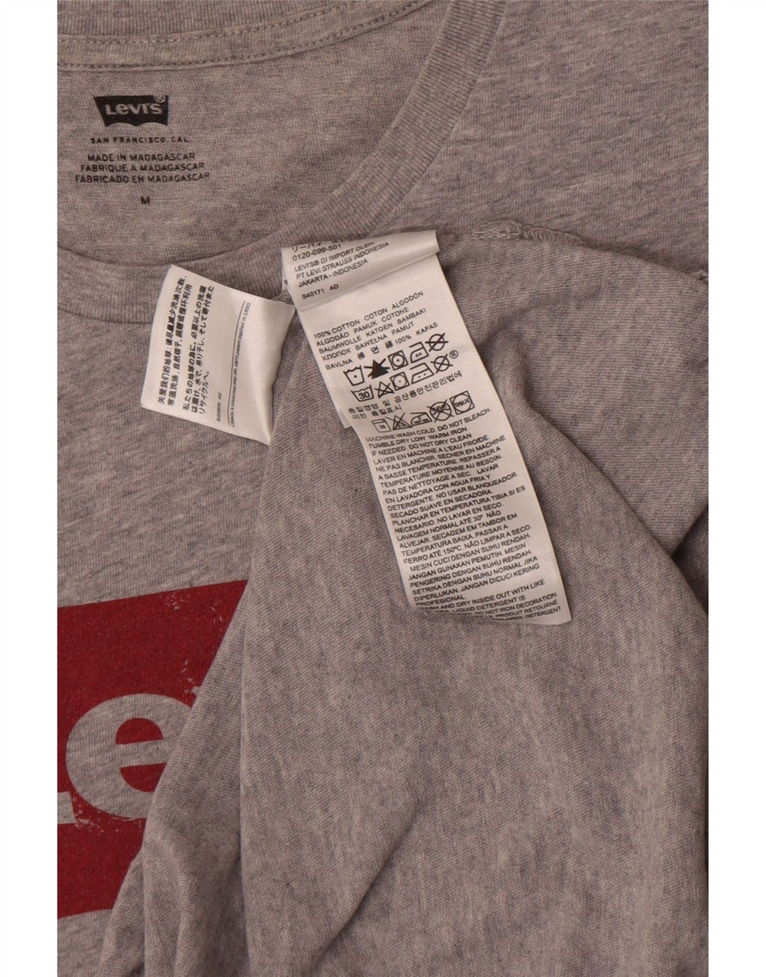 Levi's Herren-T-Shirt mit Grafik, mittelgrau gesprenkelte Baumwolle