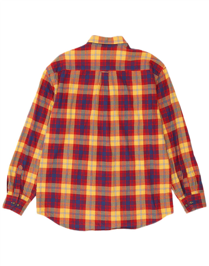 Einhorn Herren-Flanellhemd, Größe 41/42, groß, rot kariert, Baumwolle