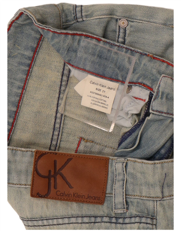 Calvin Klein Damen Straight Jeans W29 L32 Blaue Baumwolle