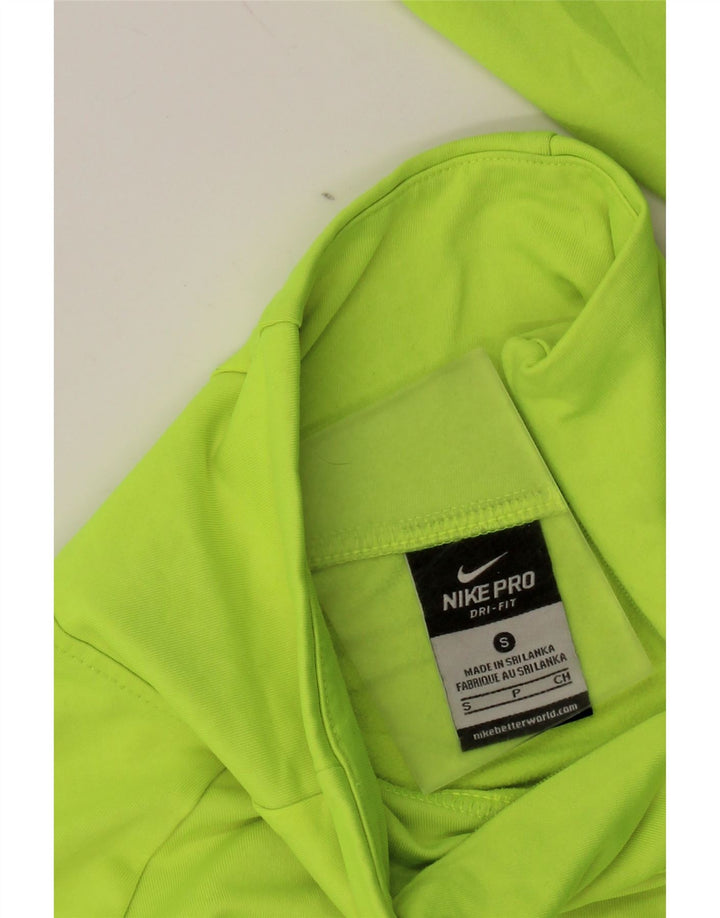 Nike Damen Dri Fit Zip Neck Top Langarm UK 8 Small Grün