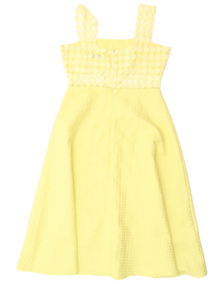 Paperlace Damen Ärmelloses A-Linien-Kleid UK 12 Mittelgelbes Polyester