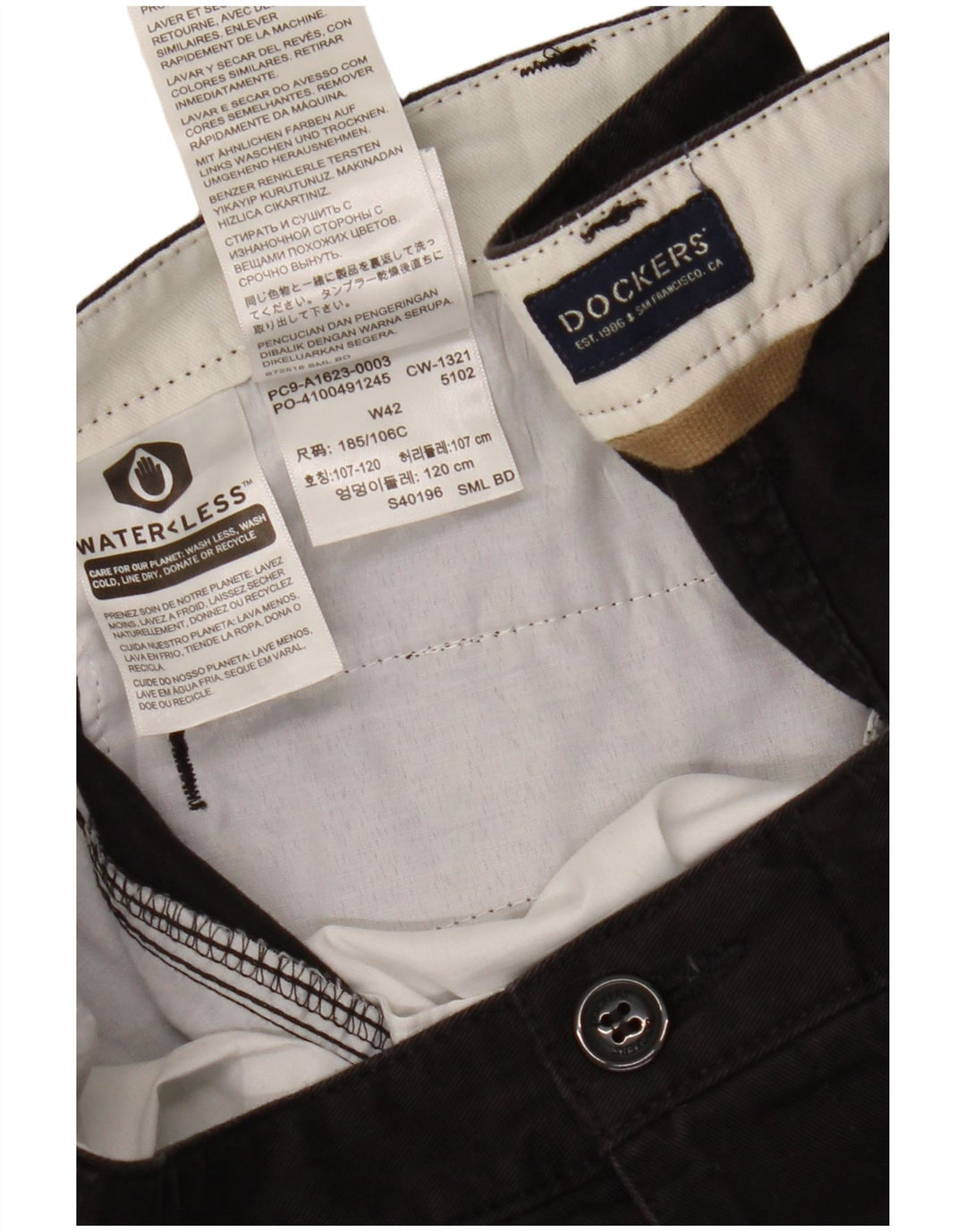 DOCKERS Herren Cargoshorts W42 2XL Schwarze Baumwolle