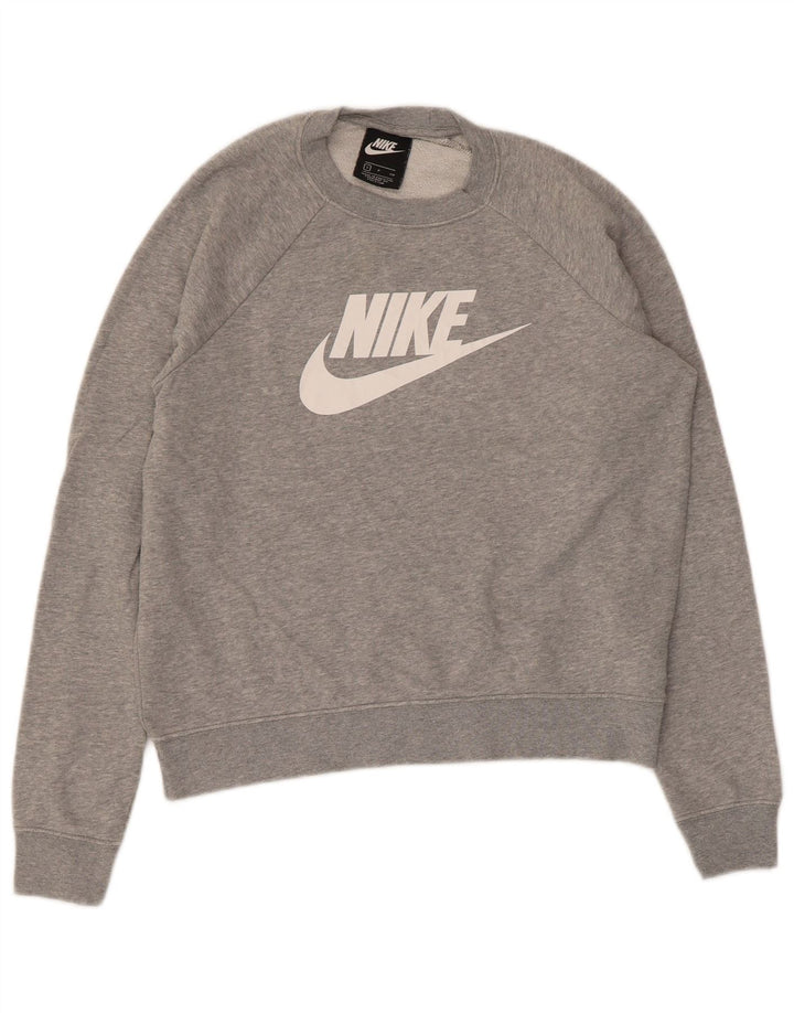 Nike Herren-Sweatshirt mit Grafik, klein, grau gefleckte Baumwolle