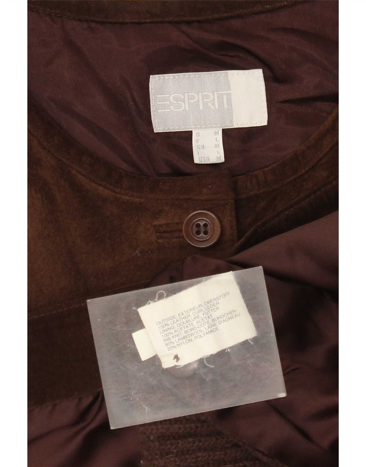 Esprit Damen Wildlederweste UK 14 Mittelbraunes Leder