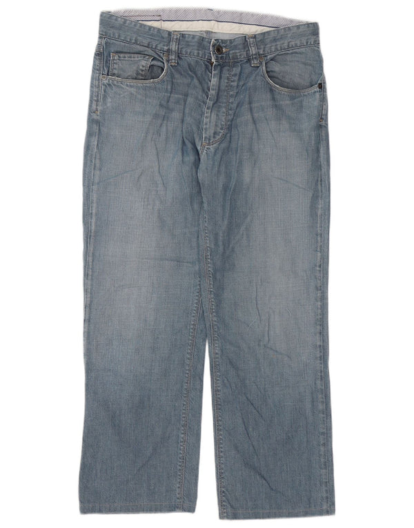 Massimo Dutti Damen Straight Jeans W34 L26 Blau