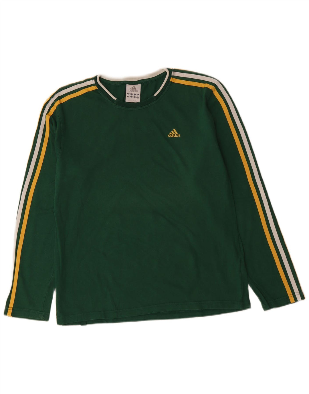 ADIDAS Herren Top Langarm UK 40/42 Mittelgrüne Baumwolle