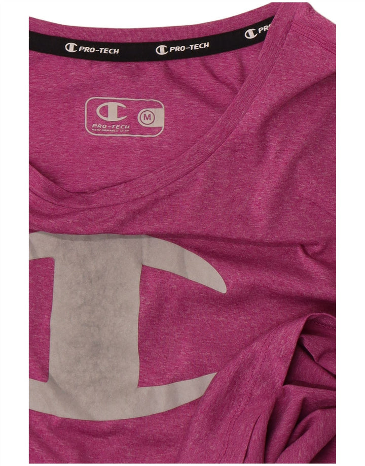 Champion Damen Grafik-T-Shirt-Oberteil UK 12 Mittelrosa