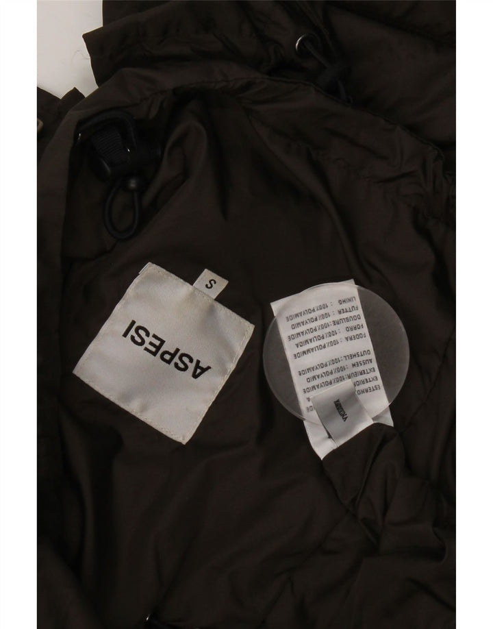 Aspesi Herren-Utility-Jacke mit Kapuze, UK 36, Small, Khaki, Polyamid