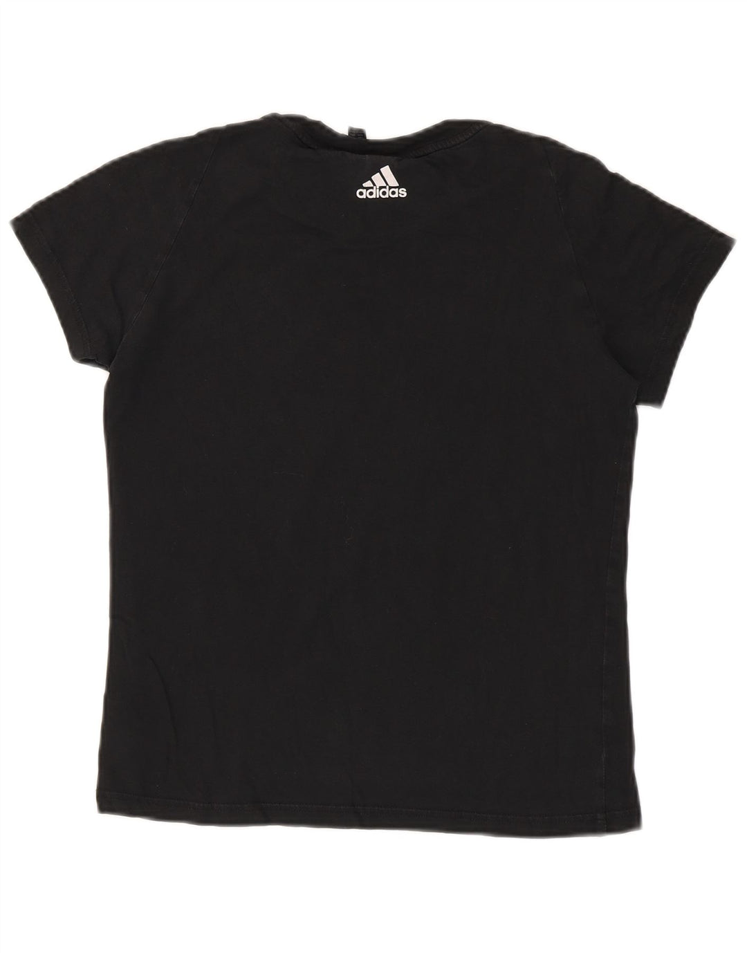 Adidas Damen Graphic T-Shirt Top UK 12 Medium Schwarz Baumwolle