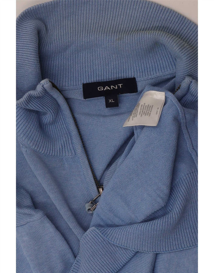 Gant Herren-Cardigan-Pullover XL aus blauer Baumwolle