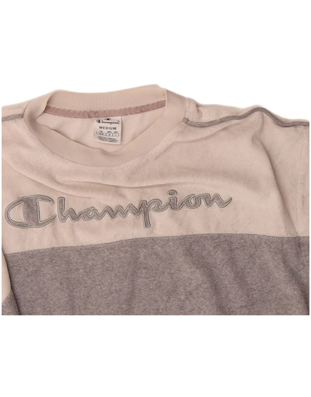 CHAMPION Grafik-Sweatshirtpullover für Damen, UK 14, Mittelgrau, Farbblock