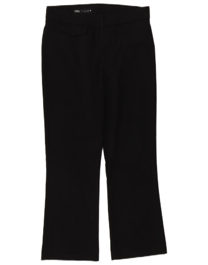 Zara Damen Bootcut-Anzughose UK 10 Small Schwarze Baumwolle