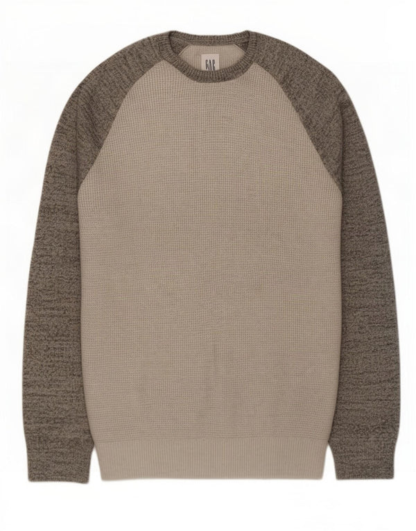 Gap Mens Crew Neck Jumper Sweater Large Grey Flecked Cotton