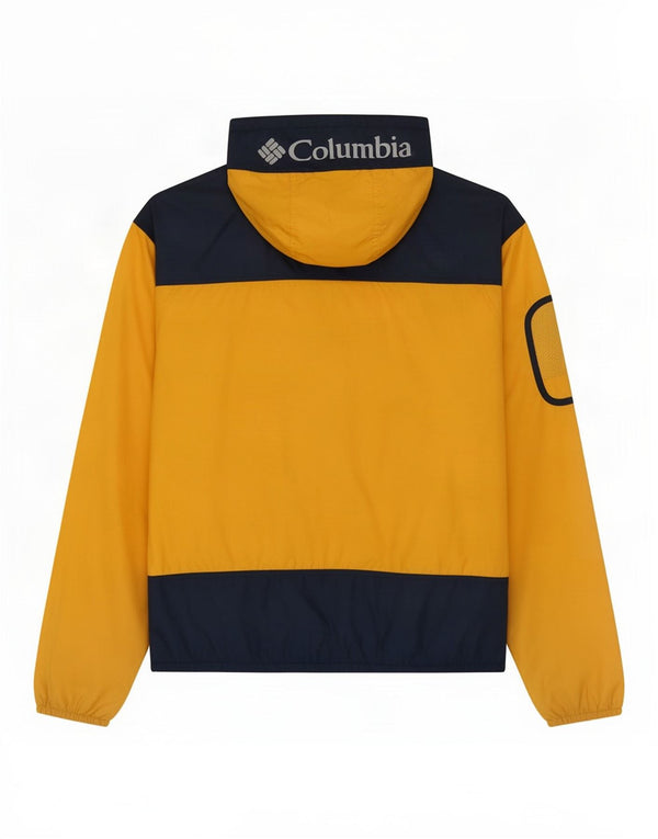 Columbia Mens Hooded Pullover Rain Jacket UK 42 XL Yellow Colourblock