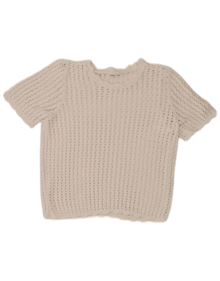 Gap Häkelblusenoberteil für Damen, UK 14, Mittelweiß