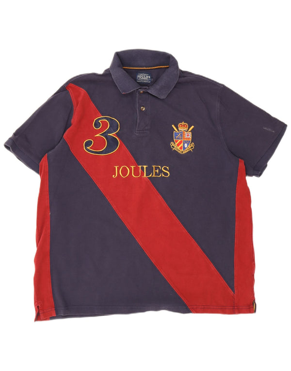 Joules Herren-Poloshirt mit Grafik, 2XL, Marineblau, Colourblock-Baumwolle