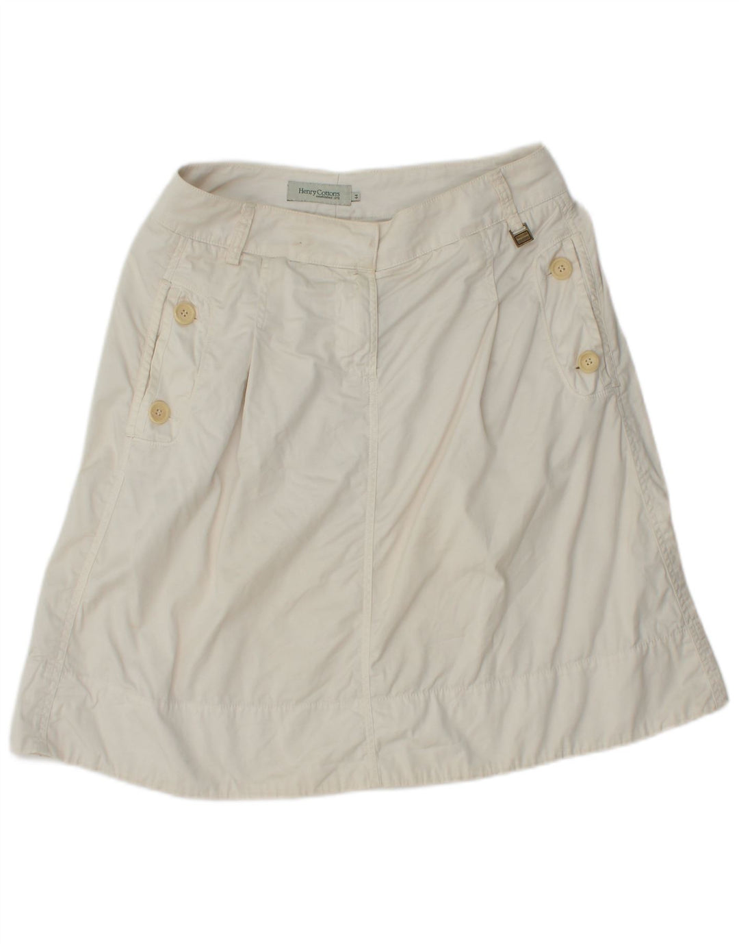 HENRY COTTON Damen A-Linienrock IT 44 Medium W30 Weiße Baumwolle