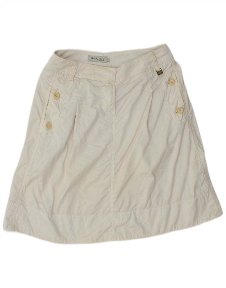 HENRY COTTON Damen A-Linienrock IT 44 Medium W30 Weiße Baumwolle