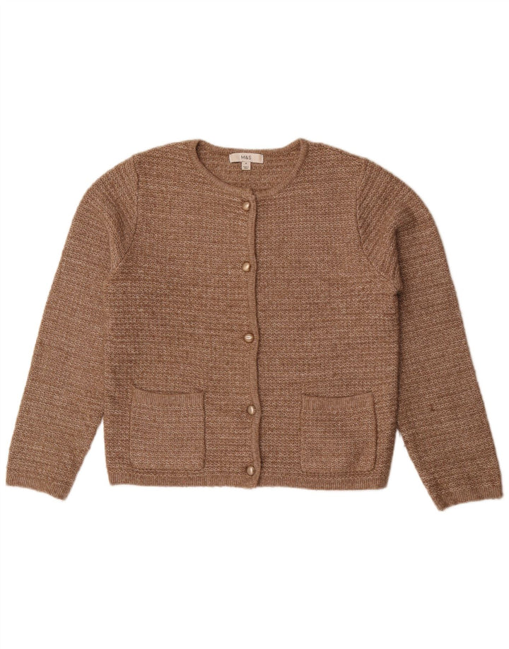 Marks & Spencer Damen-Cardigan-Pullover UK 14 Mittelbraunes Polyester