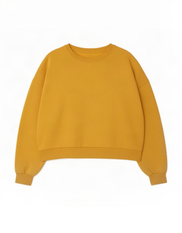 Gap Womens Crop Oversized Sweatshirt Pullover UK 10 Small Gelb Baumwolle