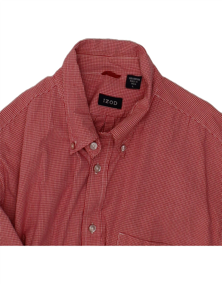 IZOD Mens Shirt Large Red Check Cotton Vintage Izod and Second-Hand Izod from Messina Hembry 