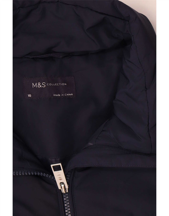 Marks & Spencer Damen Wattierte Jacke UK 10 Small Marineblau Polyester