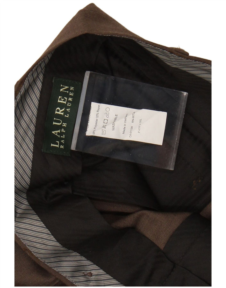 RALPH LAUREN Herren-Anzughose mit Pegged-Anzug, W42, L30, braunes Polyester
