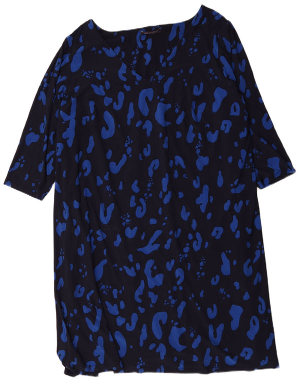 Marks & Spencer Damen Etuikleid UK 30 7XL Marineblaues Tiermuster