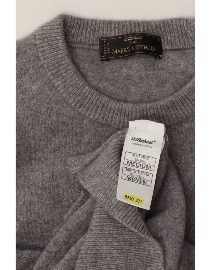 Marks & Spencer Herren-Pullover mit Rundhalsausschnitt, mittelgraue Wolle