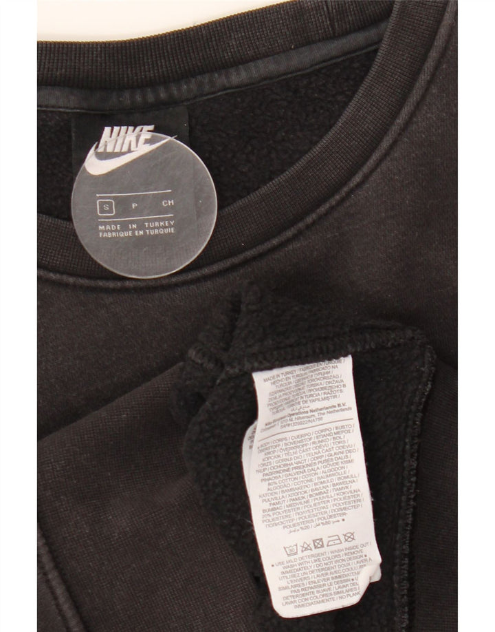 NIKE Damen-Sweatshirt mit übergroßem Grafikmotiv, Gr. 10, Größe S, Schwarz, Baumwolle