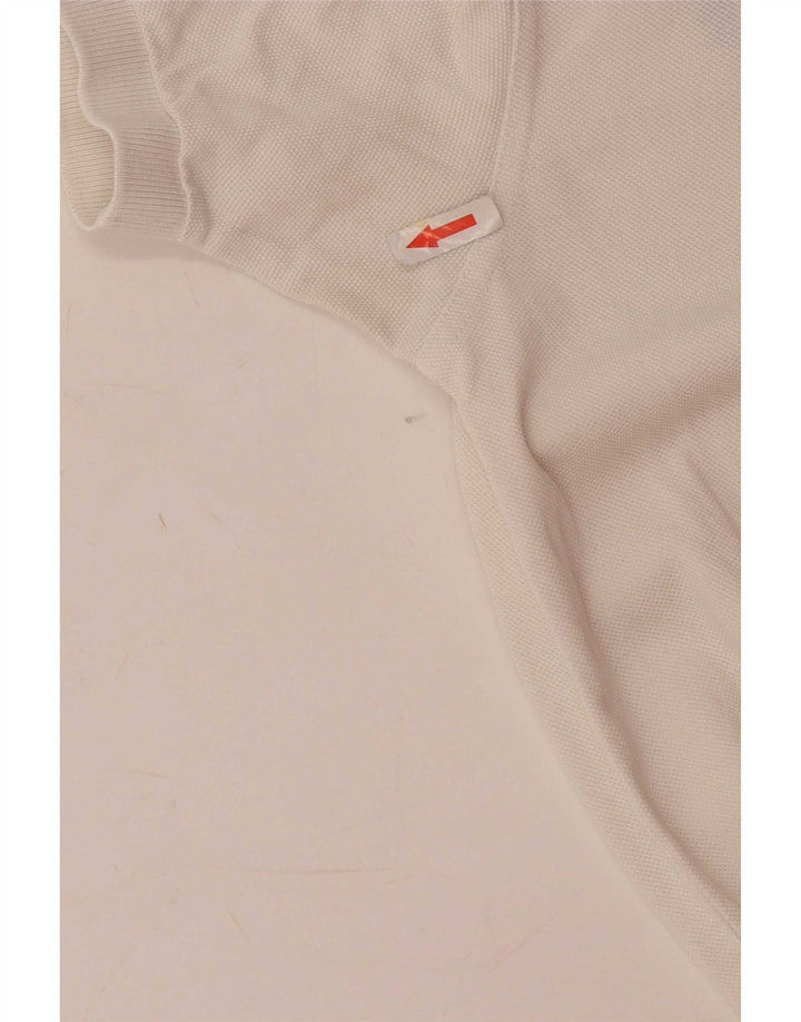 Fred Perry Herren-Poloshirt, Größe S, weiße Baumwolle