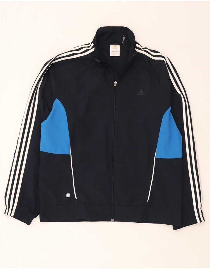 Adidas Herren Climalite-Trainingsanzug-Top-Jacke, groß, Marineblau, Farbblock
