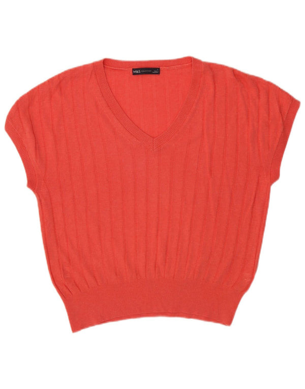 Marks & Spencer Damen Weste Tank Top UK 16 Large Rosa Viskose
