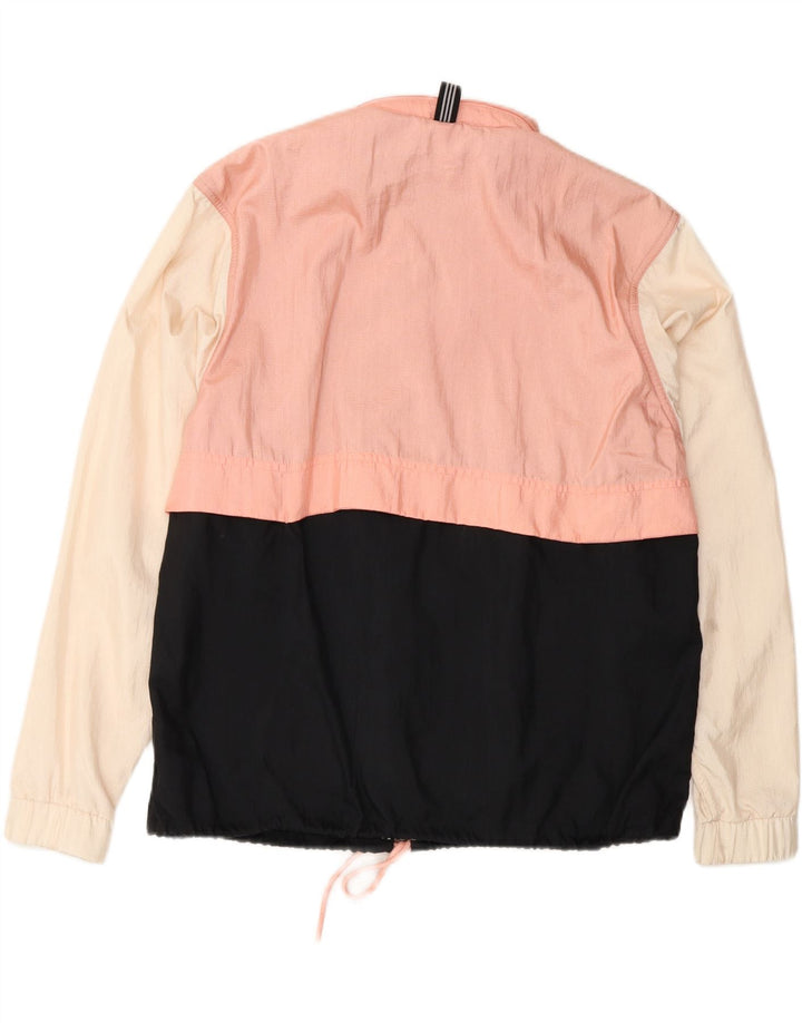 Adidas Damen Übergroße Regenjacke UK 6 XS Pink Colourblock Nylon
