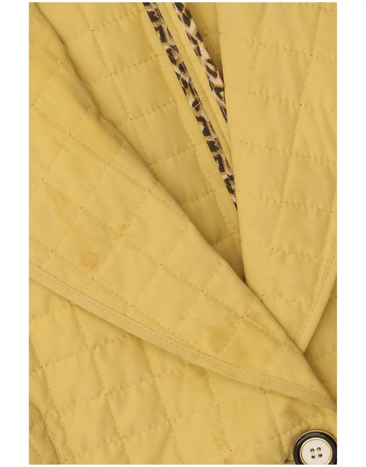 Perte by Krizia Damen-Blazer mit 3 Knöpfen, gesteppt, Größe 23, Mittelgelb