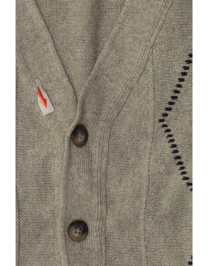 Roger Kent Herren-Strickjacke IT 52 Large Grau Argyle/Diamant