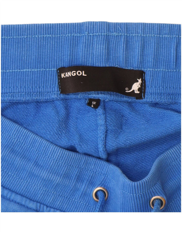 Kangol Herren-Sportshorts mit Grafik, Größe L, aus blauer Baumwolle