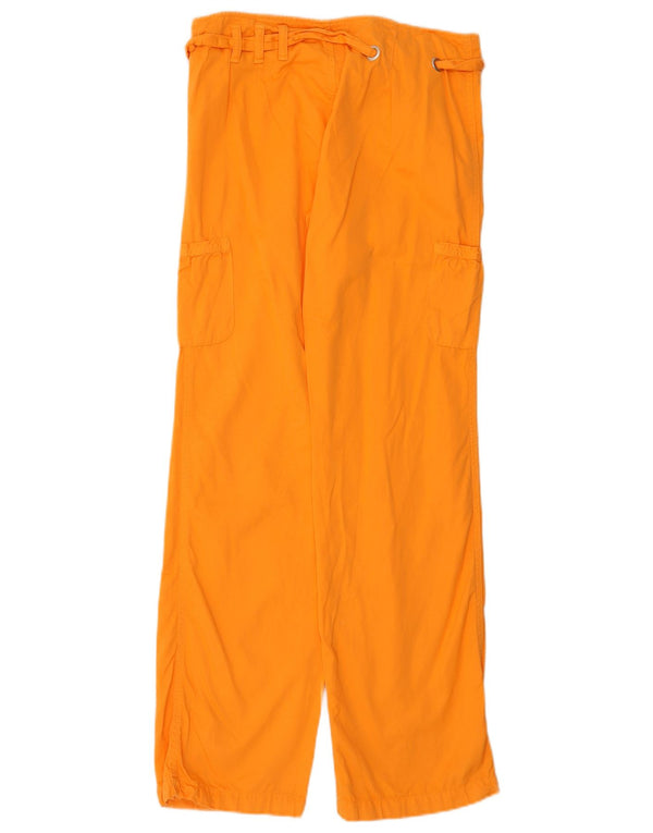 Sisley Damen gerade Cargohose IT 42 Medium W30 L33 Orange Baumwolle