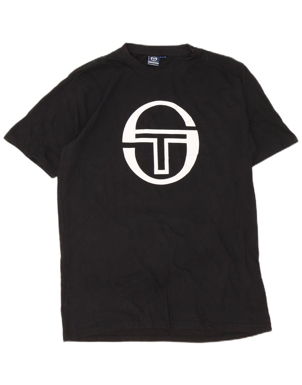 Sergio Tacchini Herren Grafik T-Shirt Top XL Schwarz Baumwolle