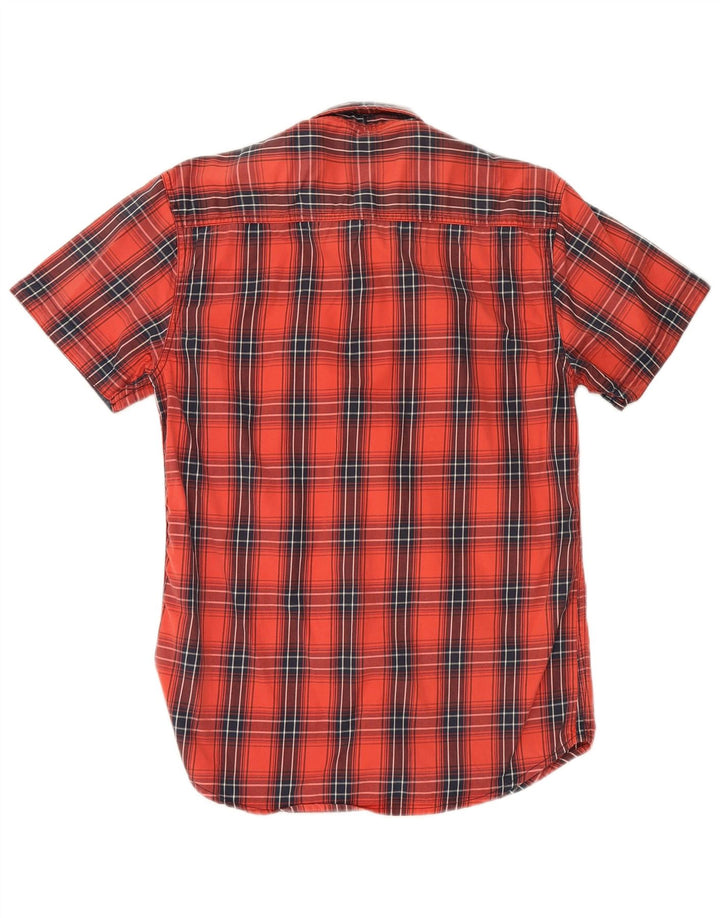 Jack & Jones Herren-Kurzarmhemd aus mittelroter Karo-Baumwolle