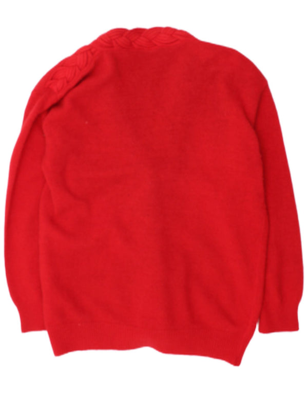 Max Dine Damen Strickjacke UK 18 XL Rote Lammwolle