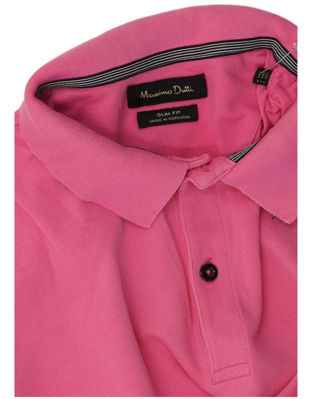 Massimo Dutti Herren Slim Fit Poloshirt Large Pink