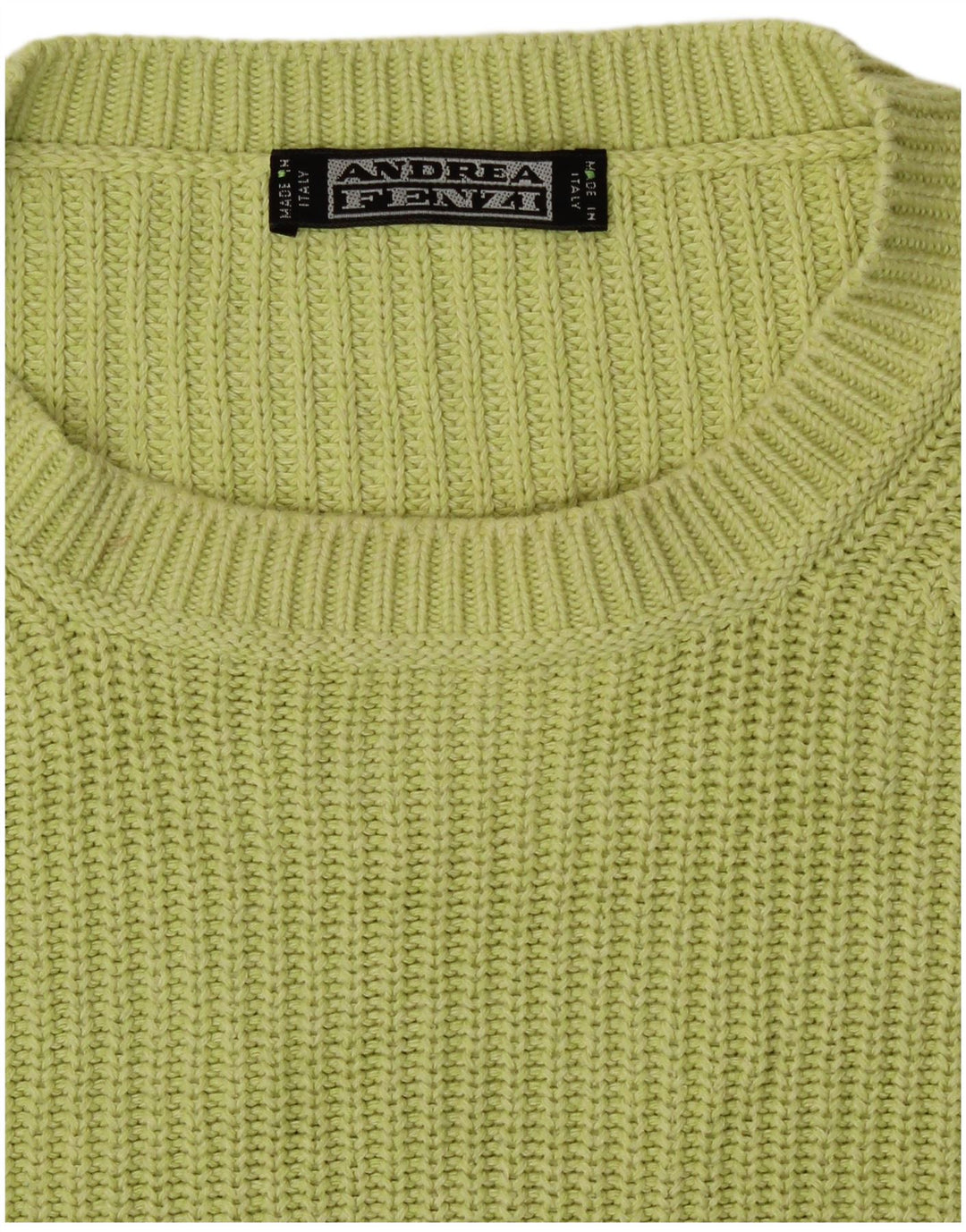 Andrea Fenzi Herren-Pullover mit Rundhalsausschnitt, Mittelgrün
